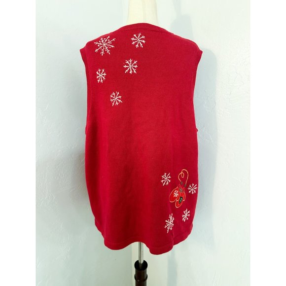Vintage Ugly Christmas Sweater Vest Unique Oversized Holiday 2X - Picture 7 of 12